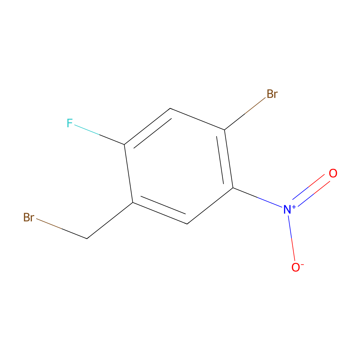 4-Bromo-2-fluoro-5-nitrobenzyl bromide molecular structure, CAS 1379295-27-8