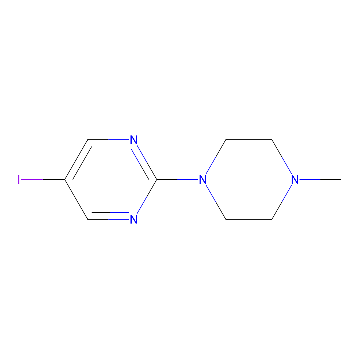 5-Iodo-2-(4-methylpiperazin-1-YL)pyrimidine molecular structure, CAS 1379295-60-9