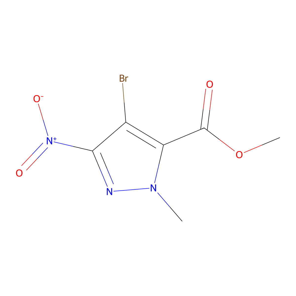 Methyl 4-bromo-1-methyl-3-nitro-1H-pyrazole-5-carboxylate molecular structure, CAS 1379295-74-5
