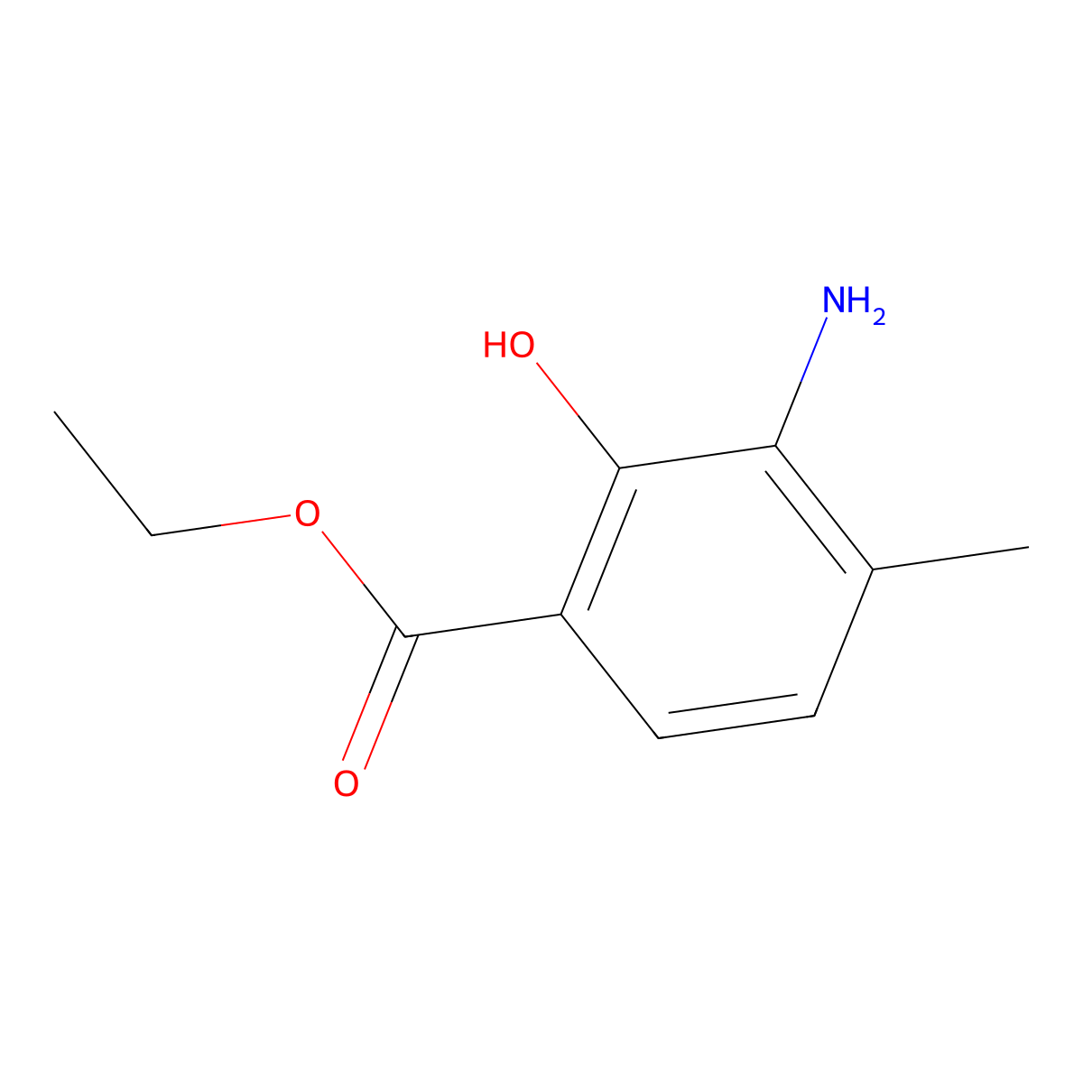 Ethyl 3-amino-2-hydroxy-4-methylbenzoate molecular structure, CAS 1379295-87-0