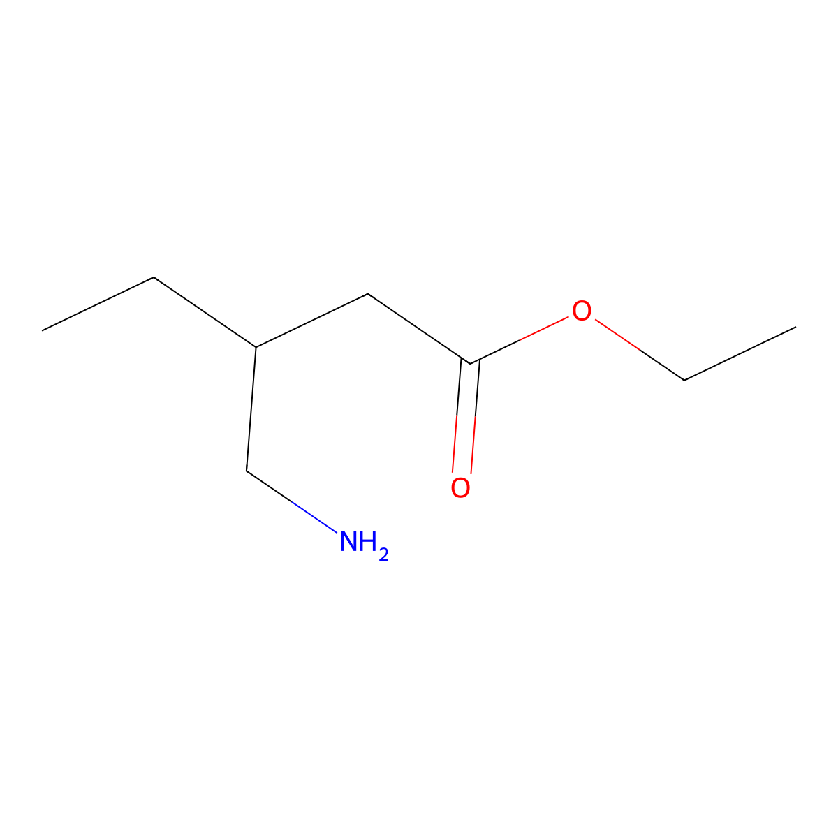 Ethyl 3-(aminomethyl)pentanoate molecular structure, CAS 1379296-00-0