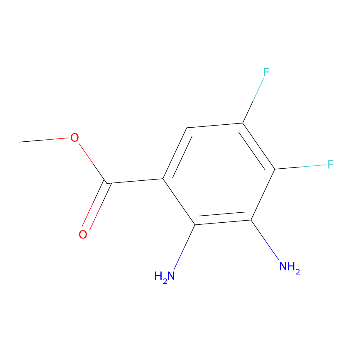 Methyl 2,3-diamino-4,5-difluorobenzoate molecular structure, CAS 1379296-73-7