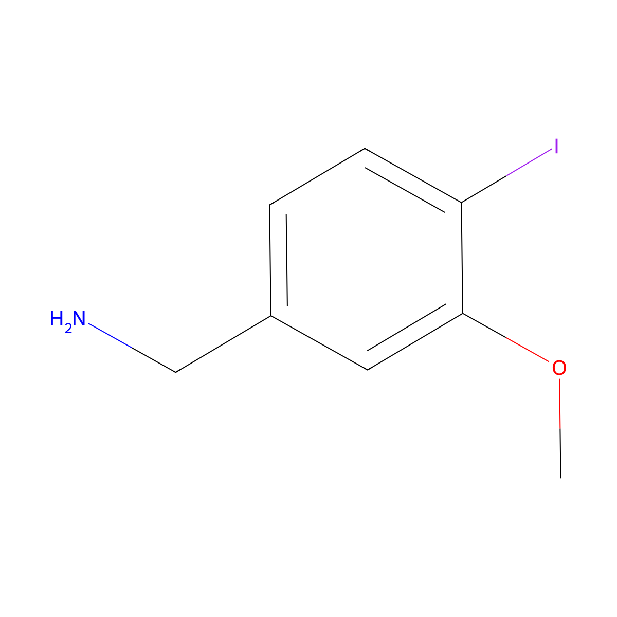 (4-Iodo-3-methoxyphenyl)methanamine molecular structure, CAS 1379296-86-2