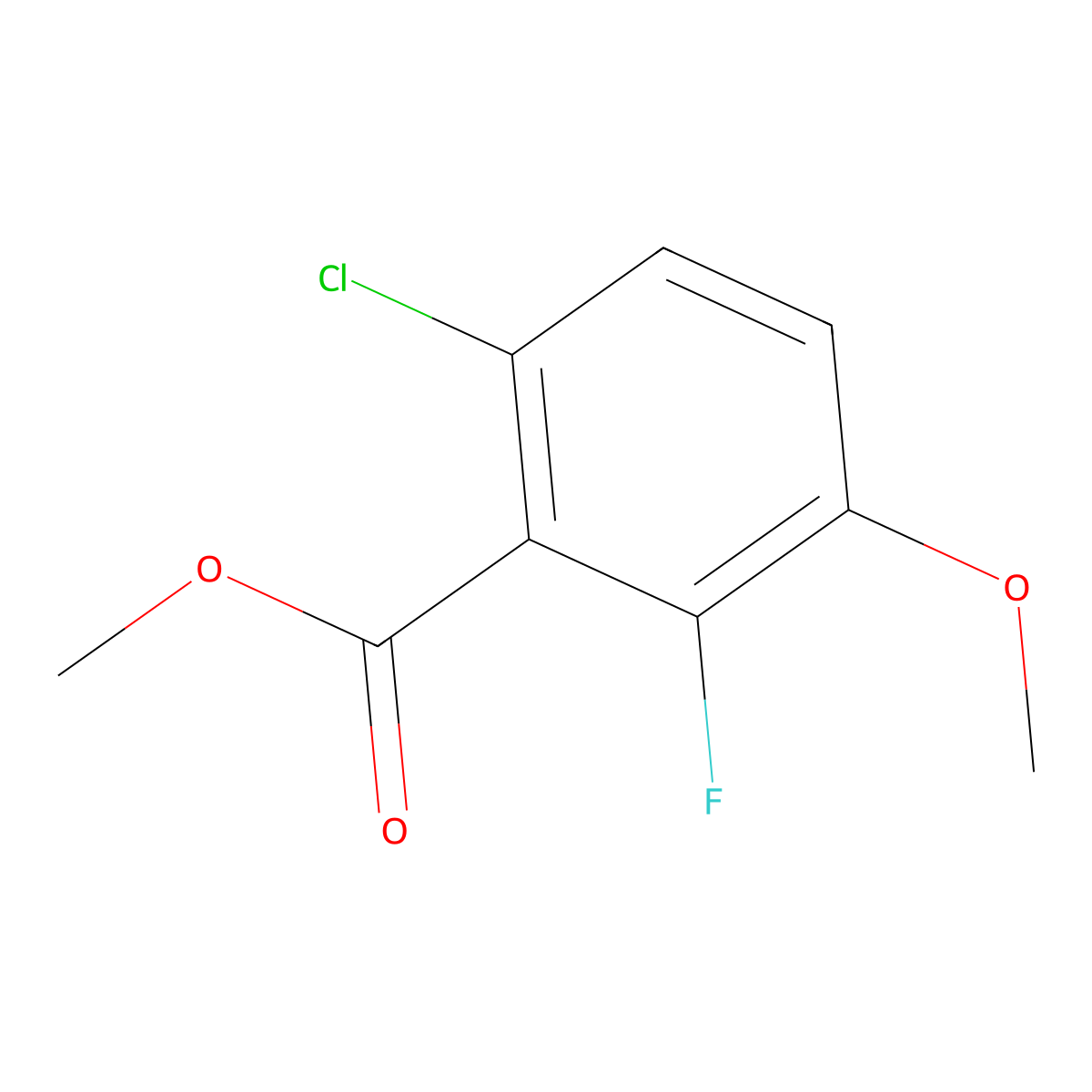 Methyl 6-chloro-2-fluoro-3-methoxybenzoate molecular structure, CAS 1379296-92-0