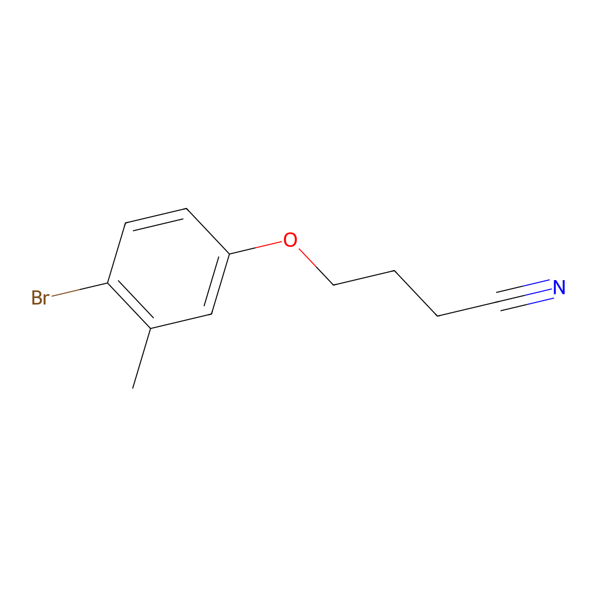 4-(4-Bromo-3-methyl-phenoxy)butanenitrile molecular structure, CAS 1379296-97-5