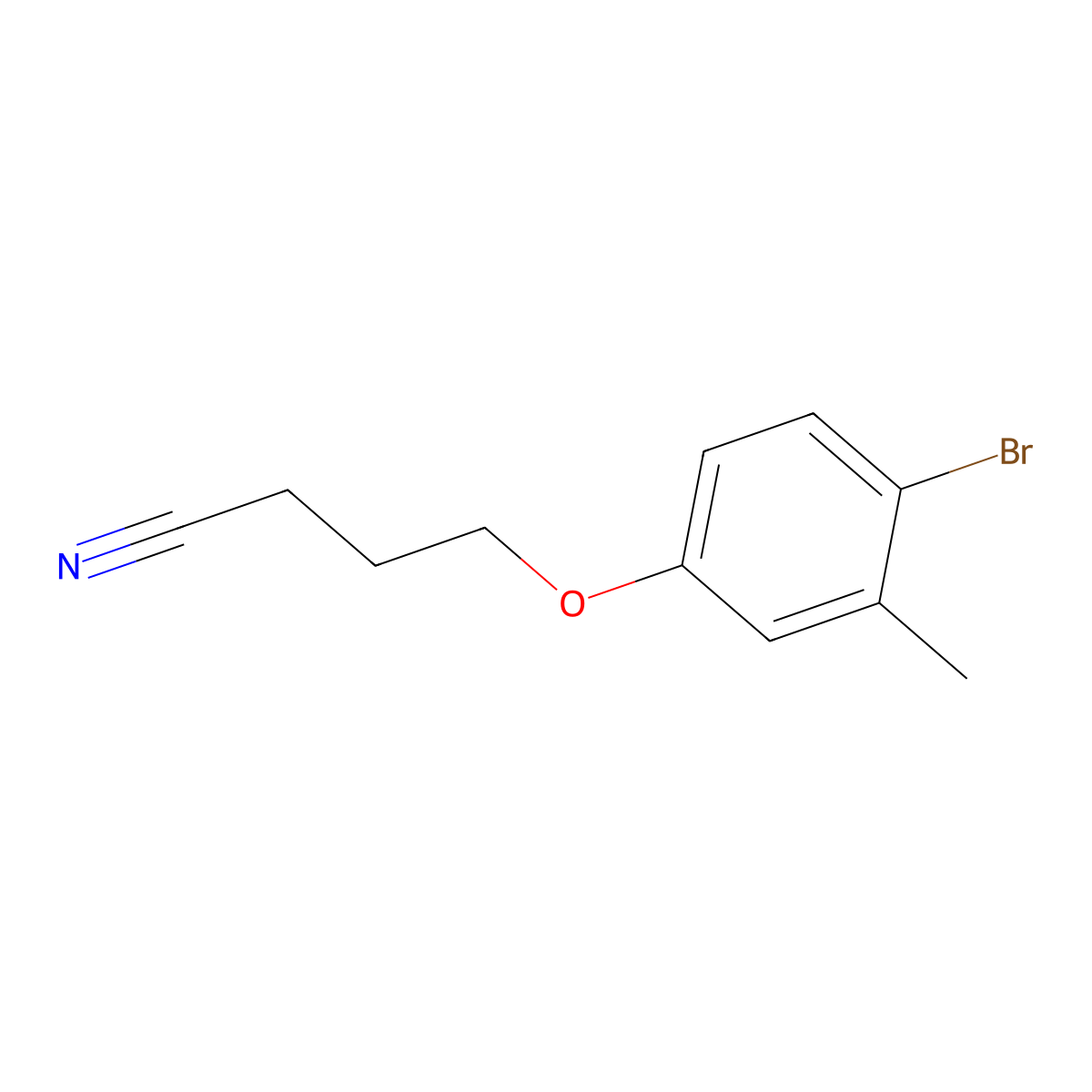 4-(4-Bromo-3-methyl-phenoxy)butanenitrile molecular structure, CAS 1379296-97-5