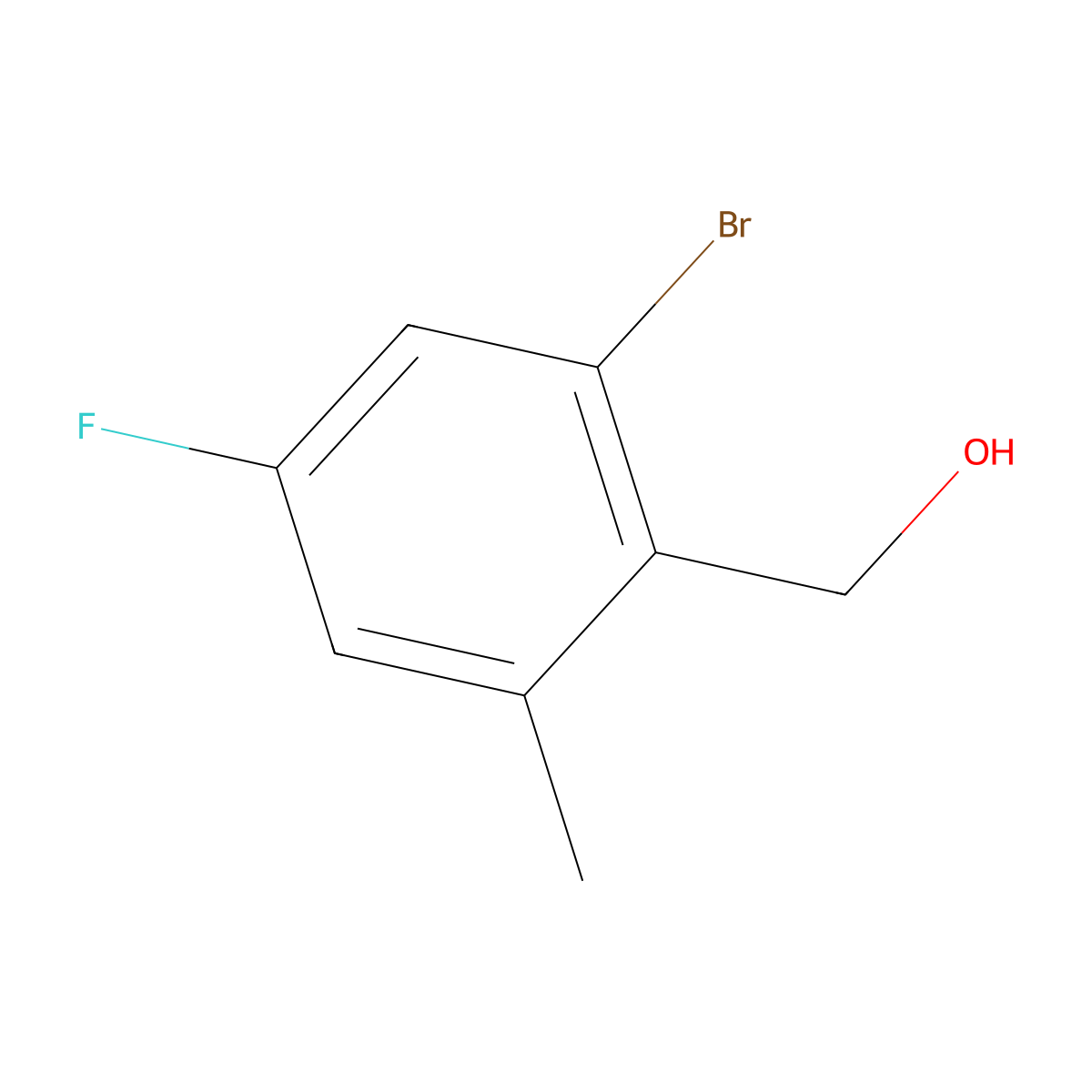 (2-Bromo-4-fluoro-6-methylphenyl)methanol molecular structure, CAS 1379297-33-2
