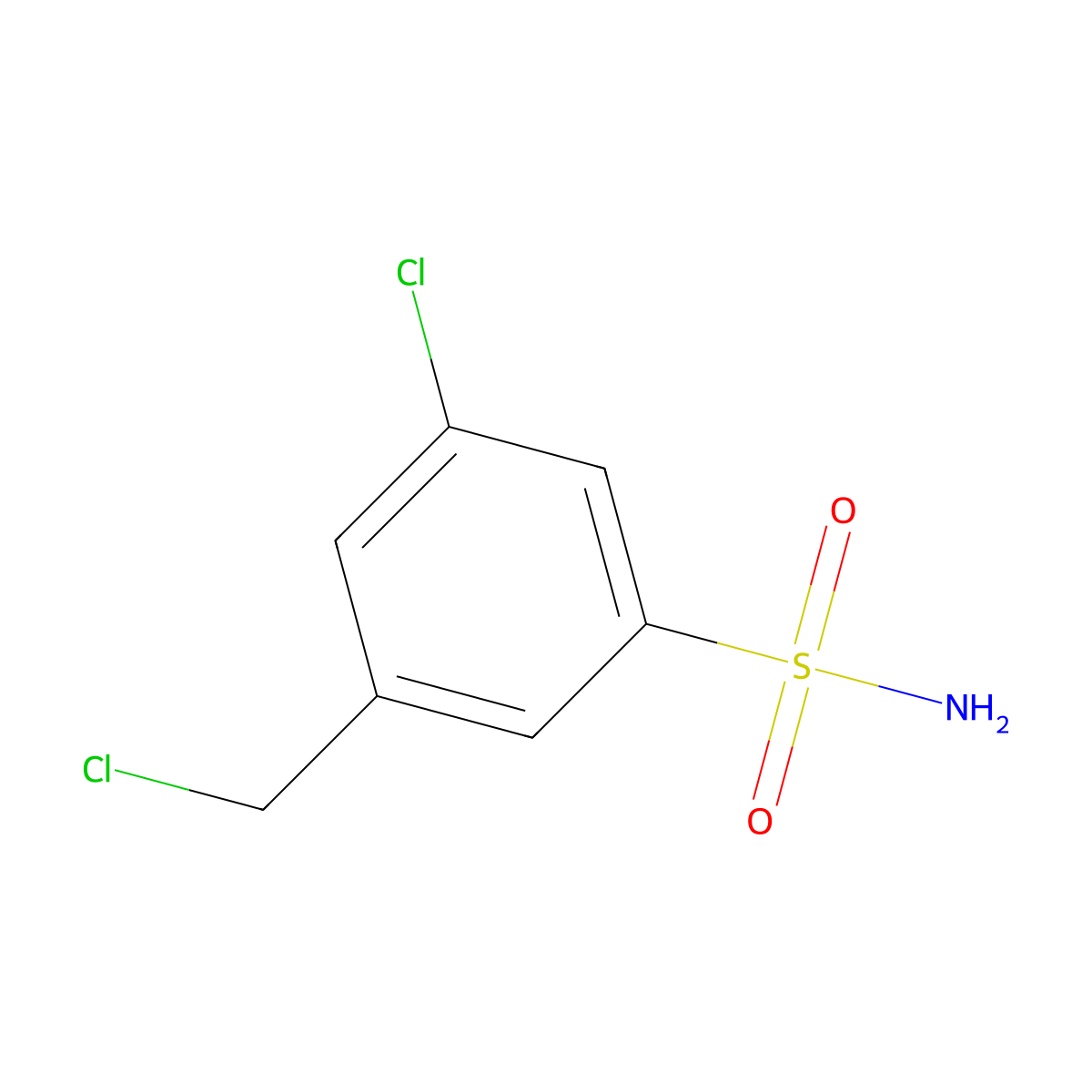 3-Chloro-5-(chloromethyl)benzene-1-sulfonamide molecular structure, CAS 1379297-81-0
