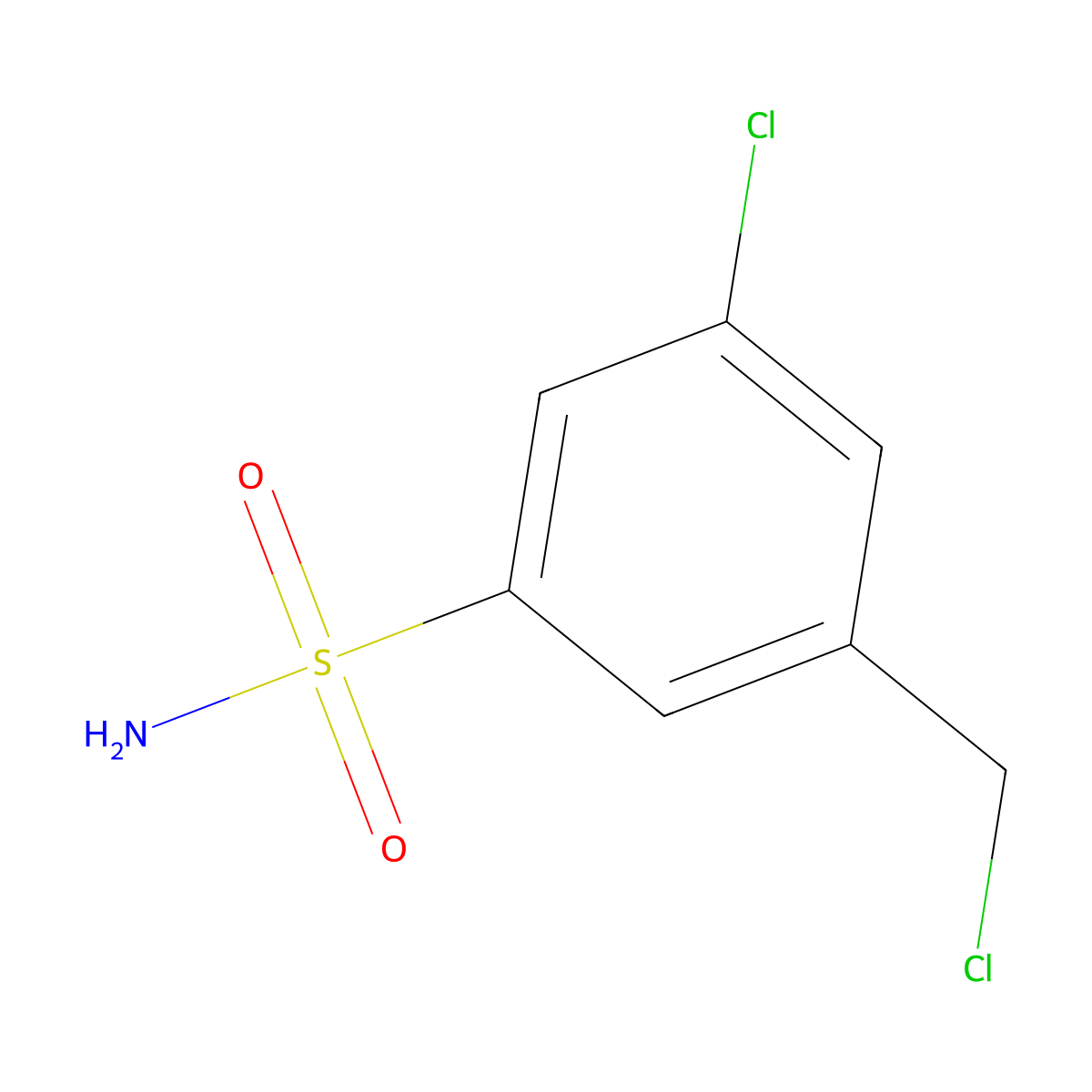 3-Chloro-5-(chloromethyl)benzene-1-sulfonamide molecular structure, CAS 1379297-81-0