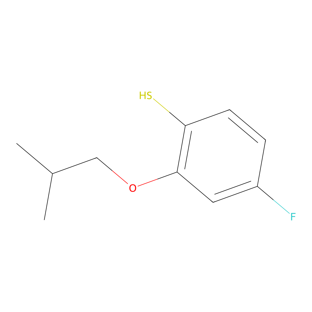 4-Fluoro-2-isobutoxybenzenethiol molecular structure, CAS 1379297-99-0