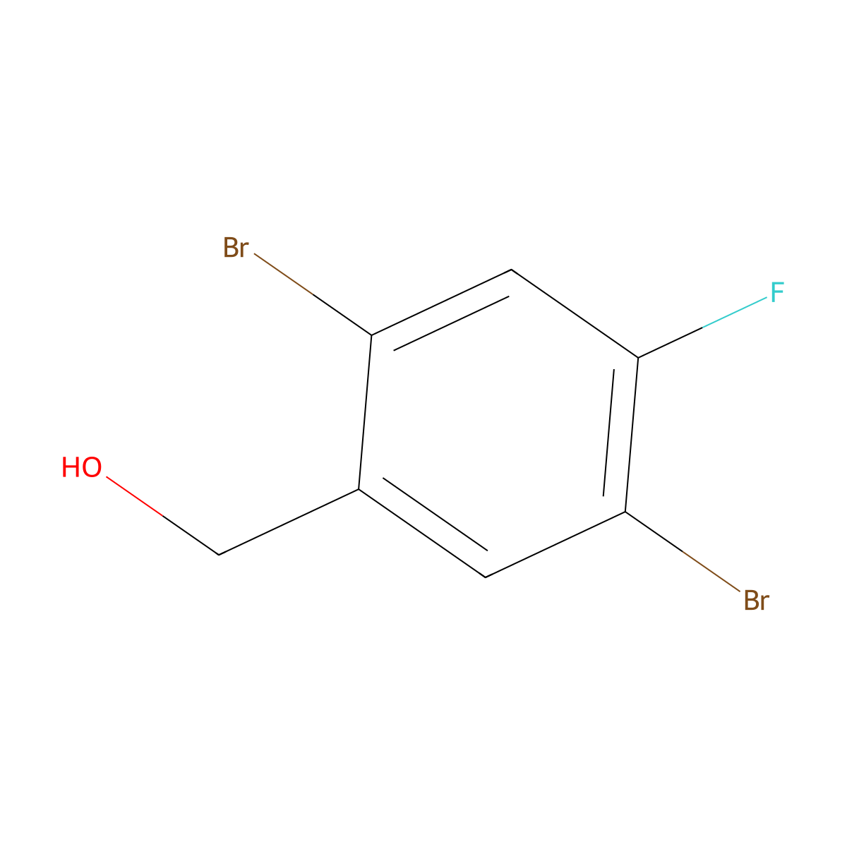 (2,5-Dibromo-4-fluorophenyl)methanol molecular structure, CAS 1379298-21-1