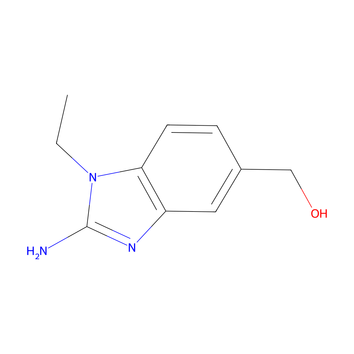 (2-amino-1-ethyl-1H-1,3-benzodiazol-5-yl)methanol molecular structure, CAS 1379298-40-4
