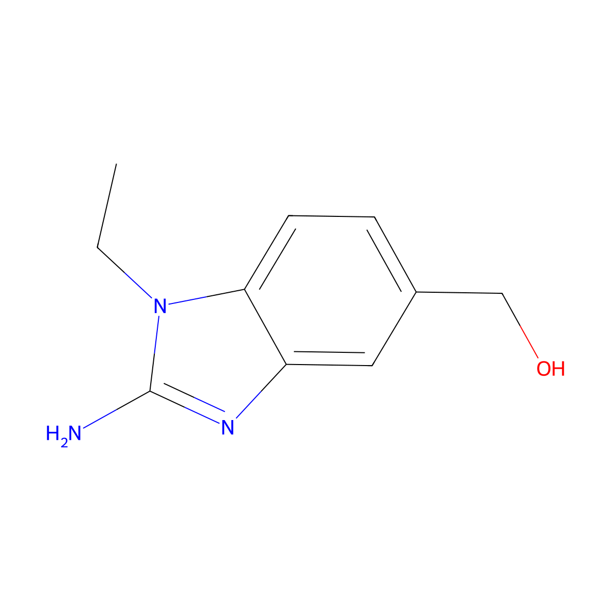 (2-amino-1-ethyl-1H-1,3-benzodiazol-5-yl)methanol molecular structure, CAS 1379298-40-4