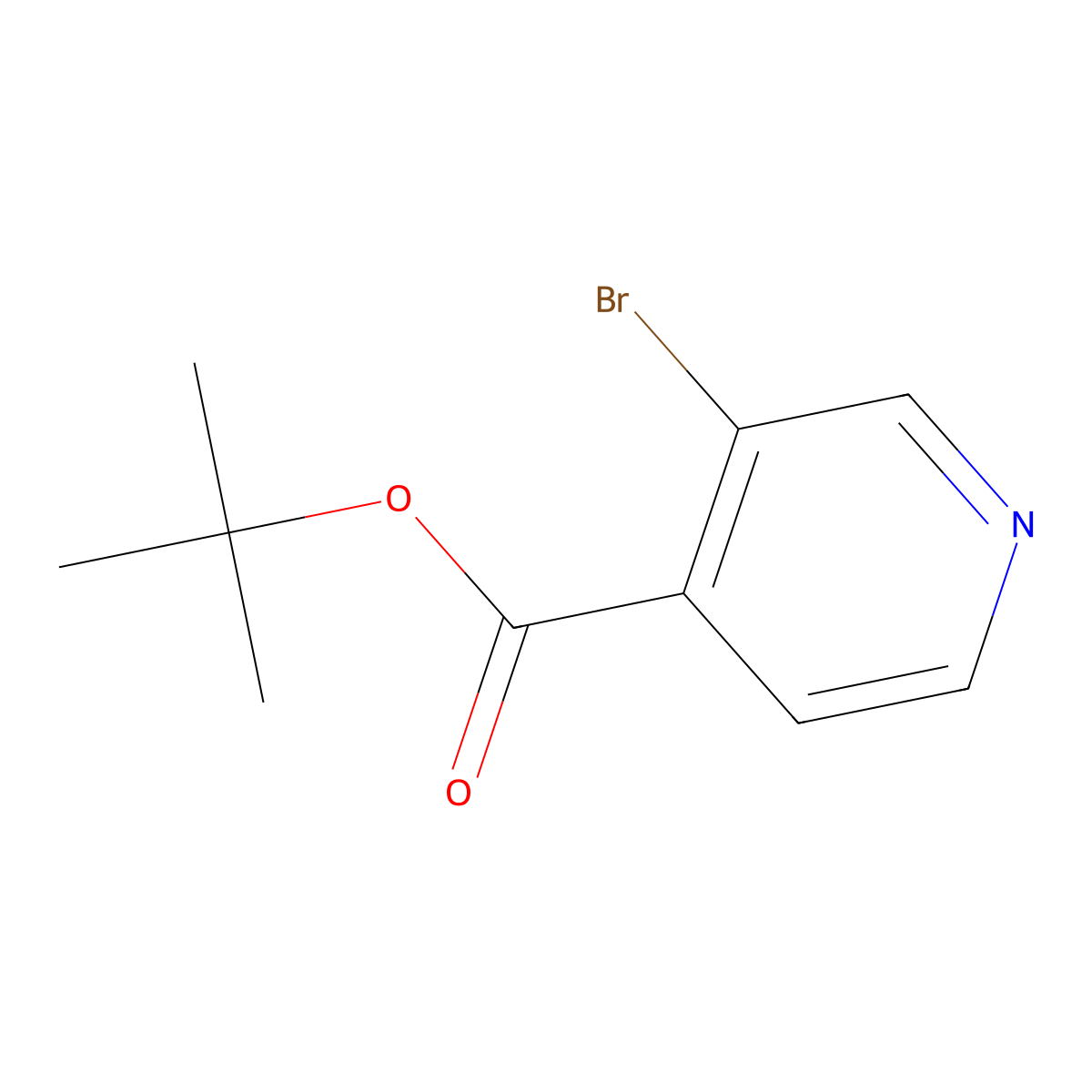 Tert-butyl 3-bromopyridine-4-carboxylate molecular structure, CAS 1379298-46-0