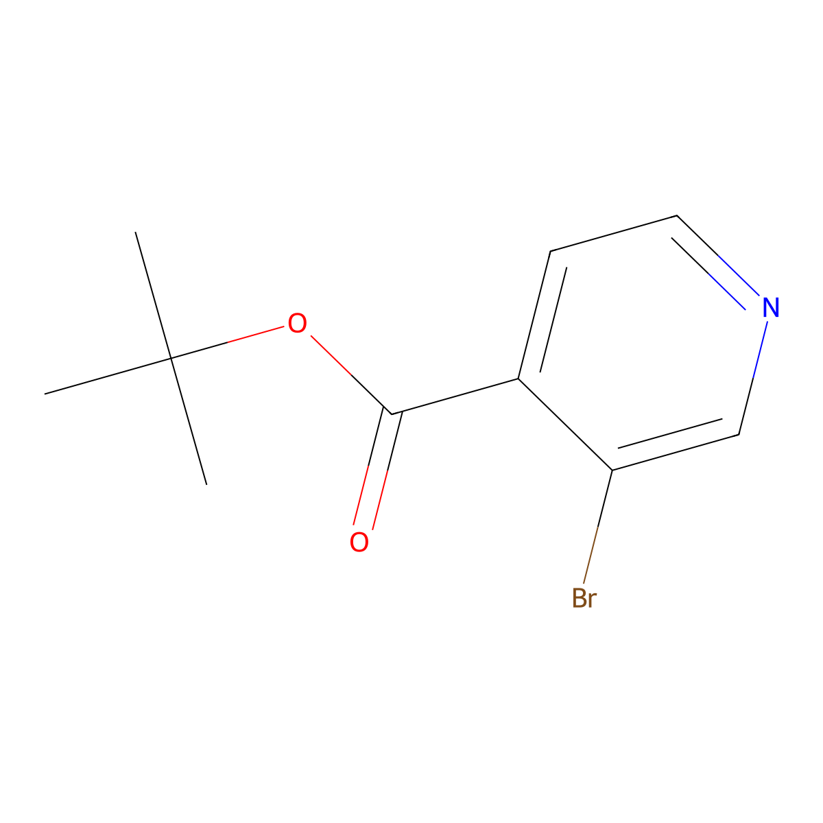 Tert-butyl 3-bromopyridine-4-carboxylate molecular structure, CAS 1379298-46-0