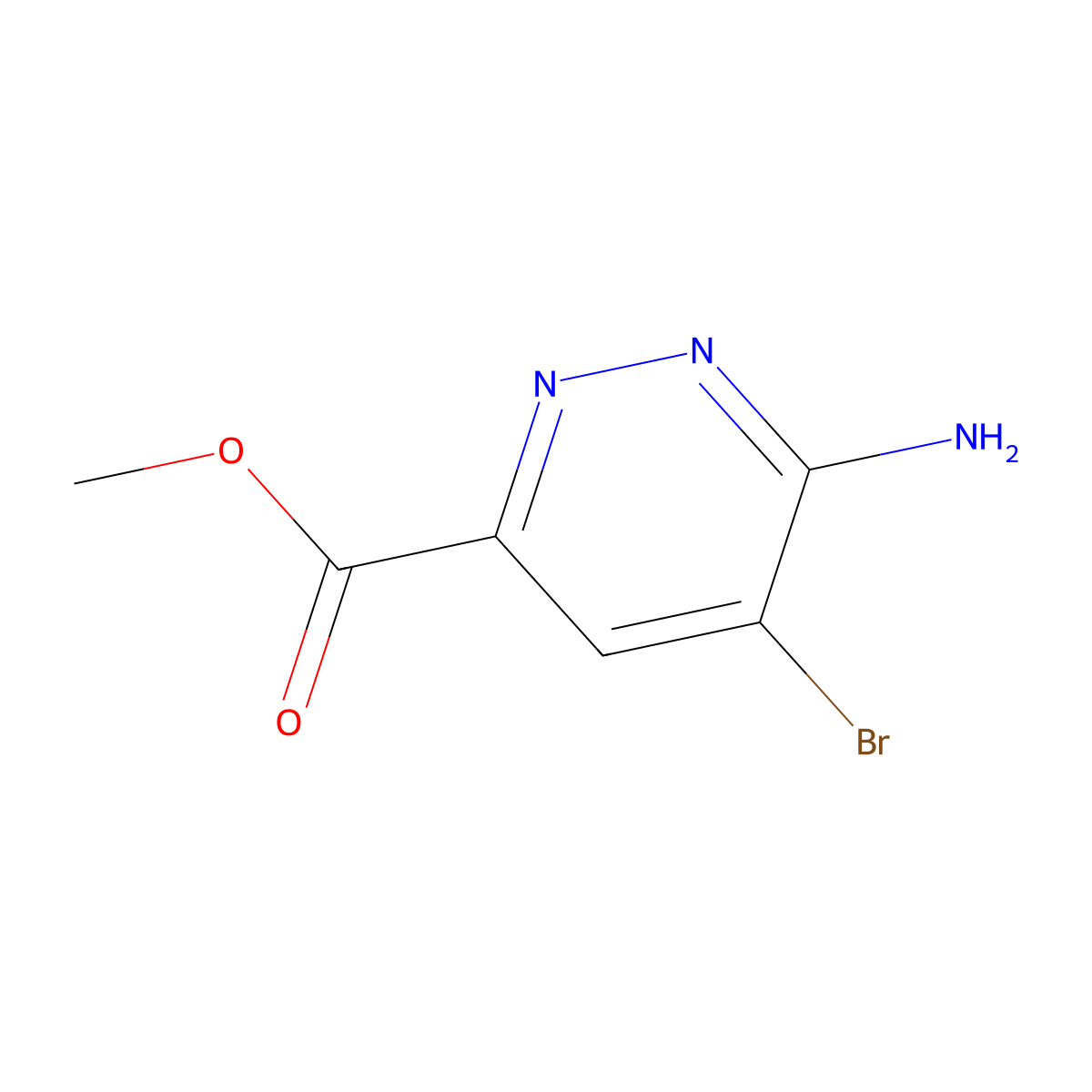 Methyl 6-amino-5-bromopyridazine-3-carboxylate molecular structure, CAS 1379298-64-2