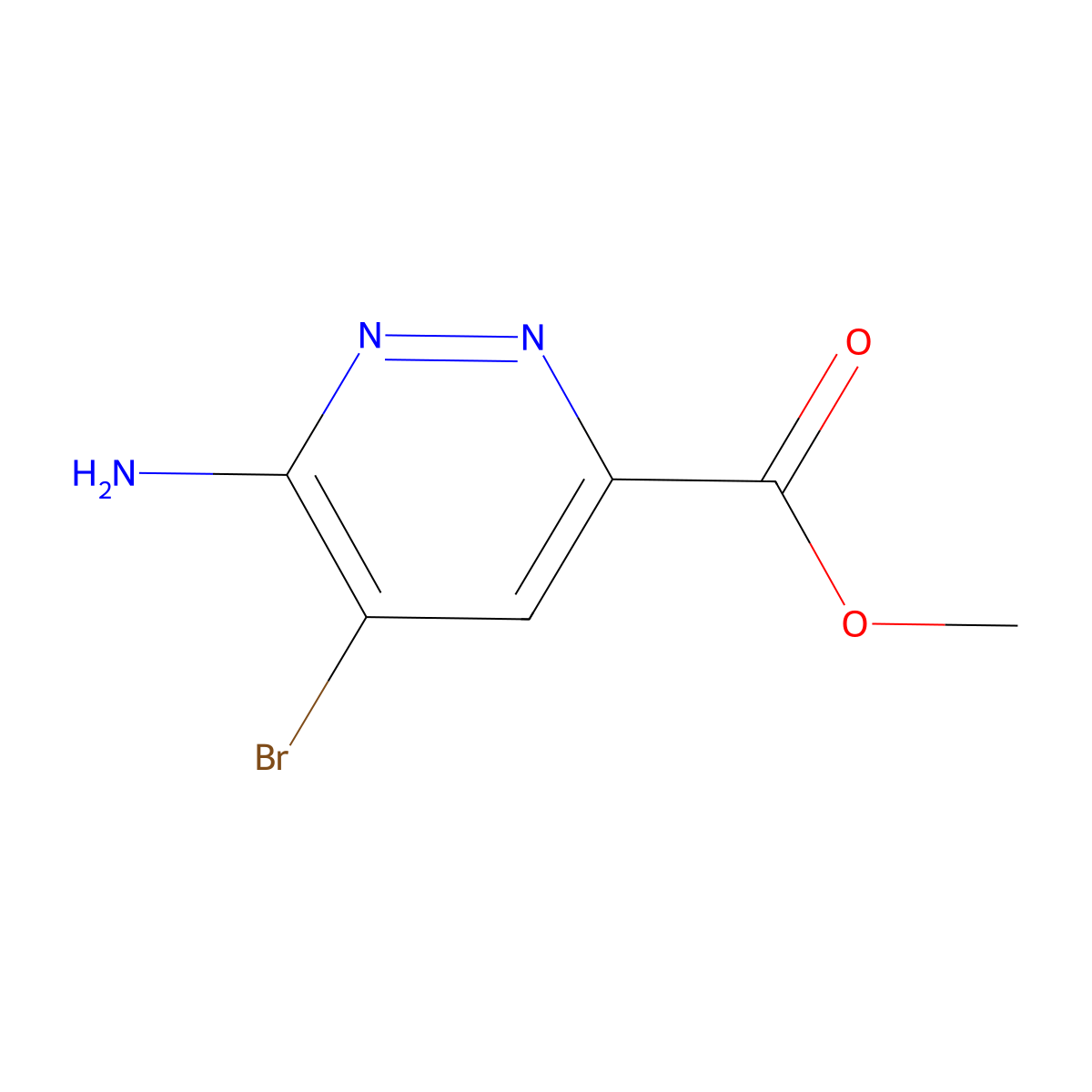 Methyl 6-amino-5-bromopyridazine-3-carboxylate molecular structure, CAS 1379298-64-2