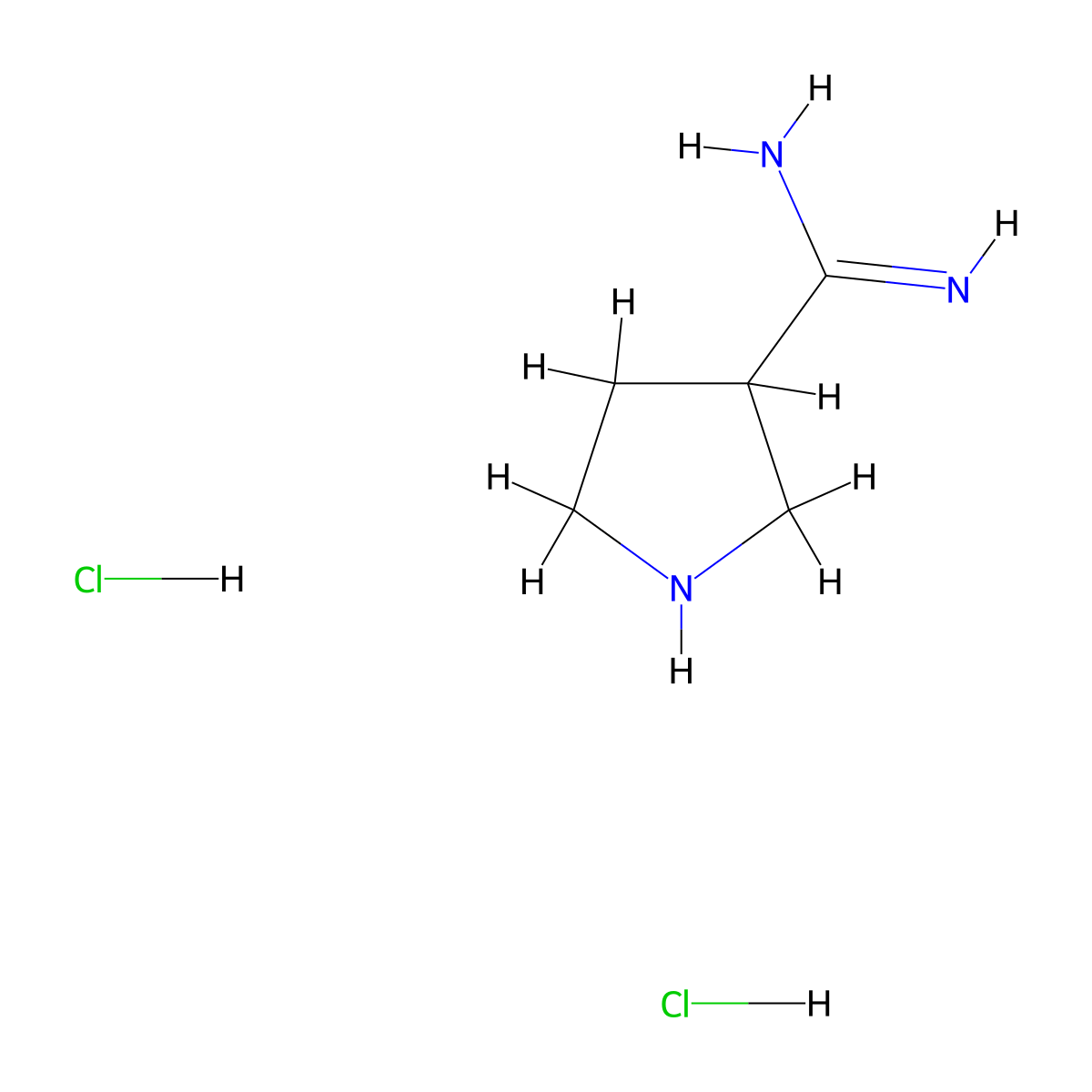 Pyrrolidine-3-carboximidamide dihydrochloride molecular structure, CAS 1379299-76-9