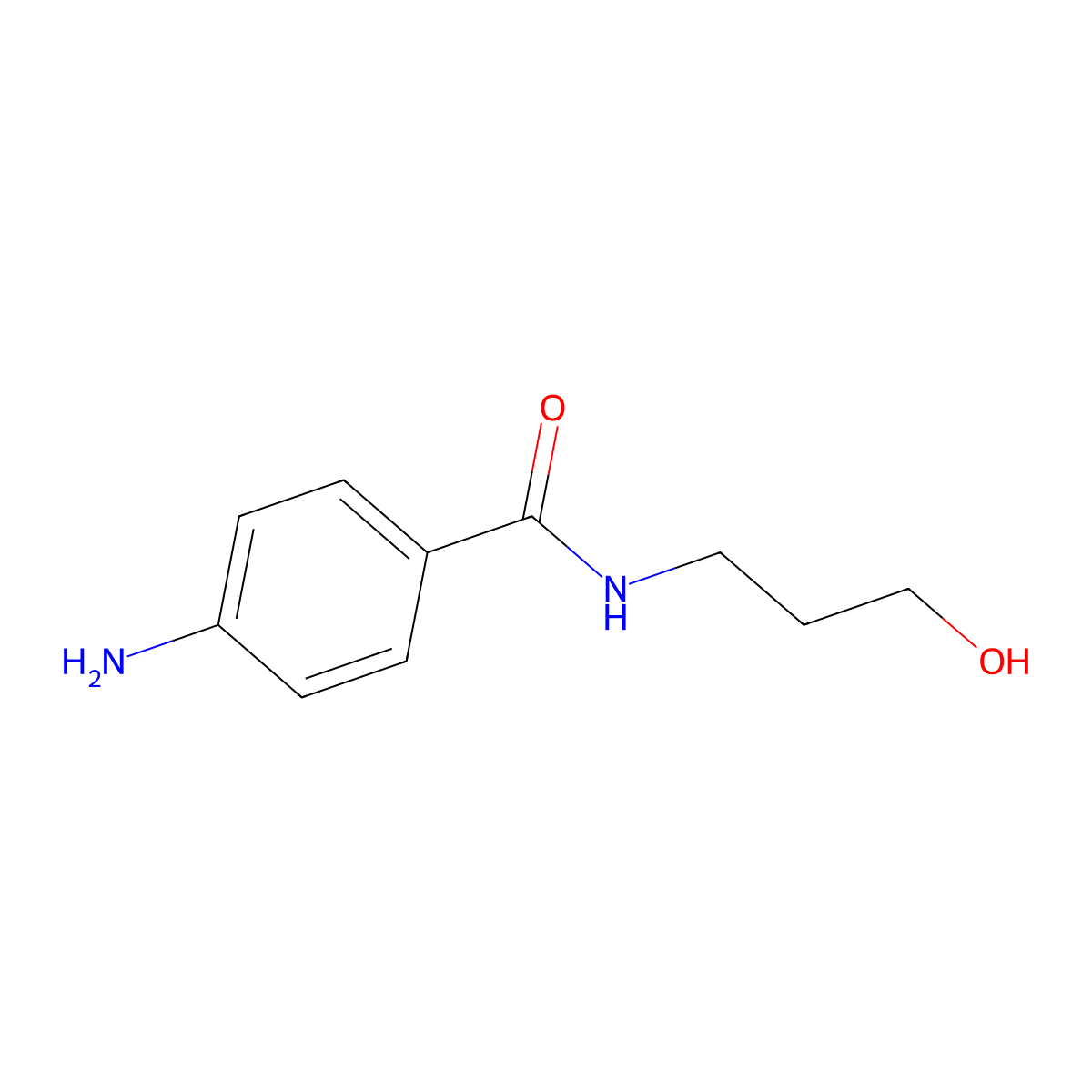 4-amino-N-(3-hydroxypropyl)benzamide molecular structure, CAS 13793-41-4