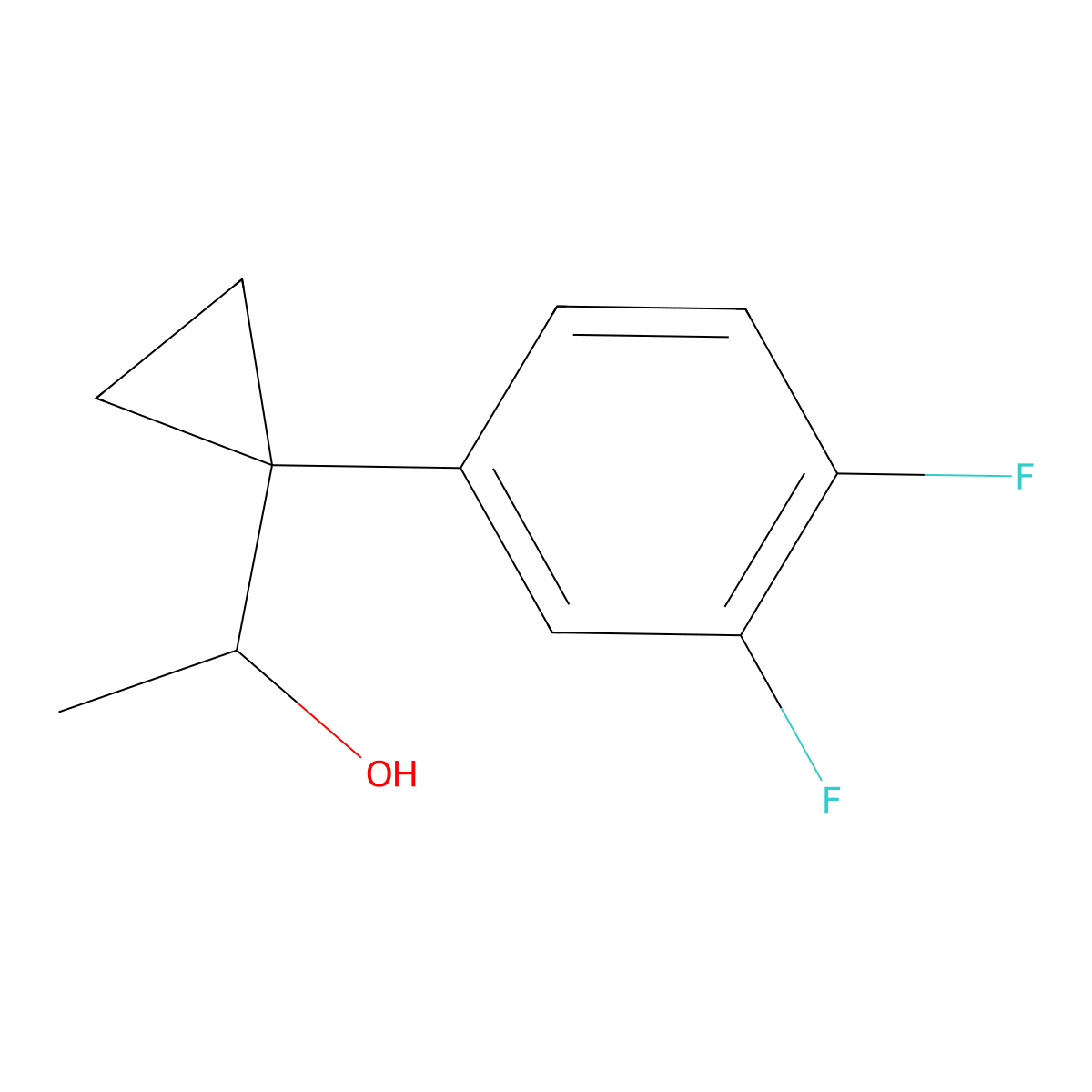 1-[1-(3,4-Difluorophenyl)cyclopropyl]ethan-1-ol molecular structure, CAS 1379300-75-0