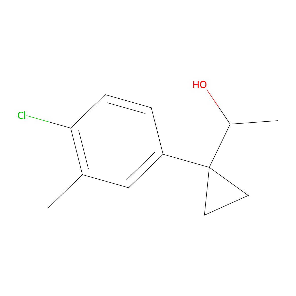 1-[1-(4-Chloro-3-methylphenyl)cyclopropyl]ethan-1-ol molecular structure, CAS 1379300-88-5