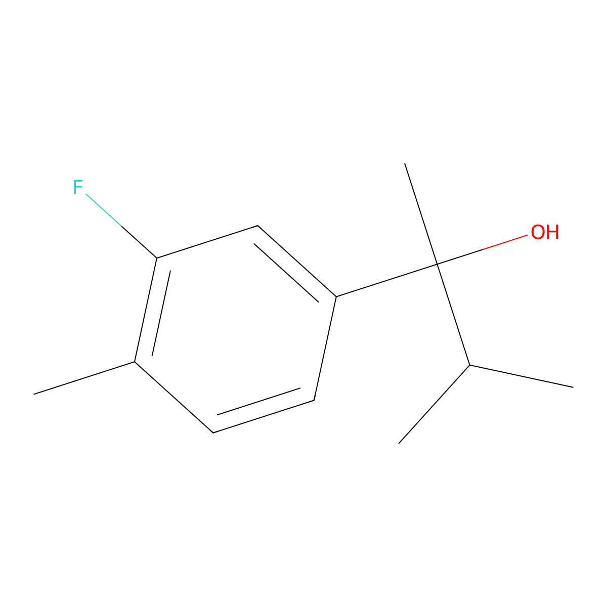 2-(3-Fluoro-4-methylphenyl)-3-methyl-butan-2-ol molecular structure, CAS 1379300-95-4