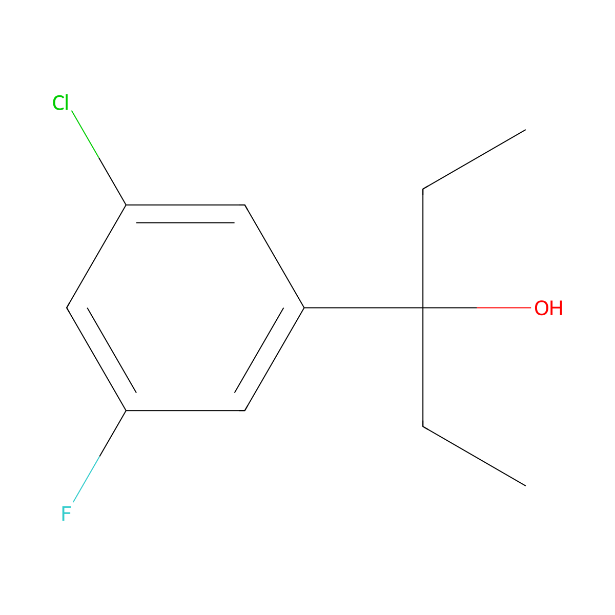 3-(3-Chloro-5-fluorophenyl)-3-pentanol molecular structure, CAS 1379301-14-0