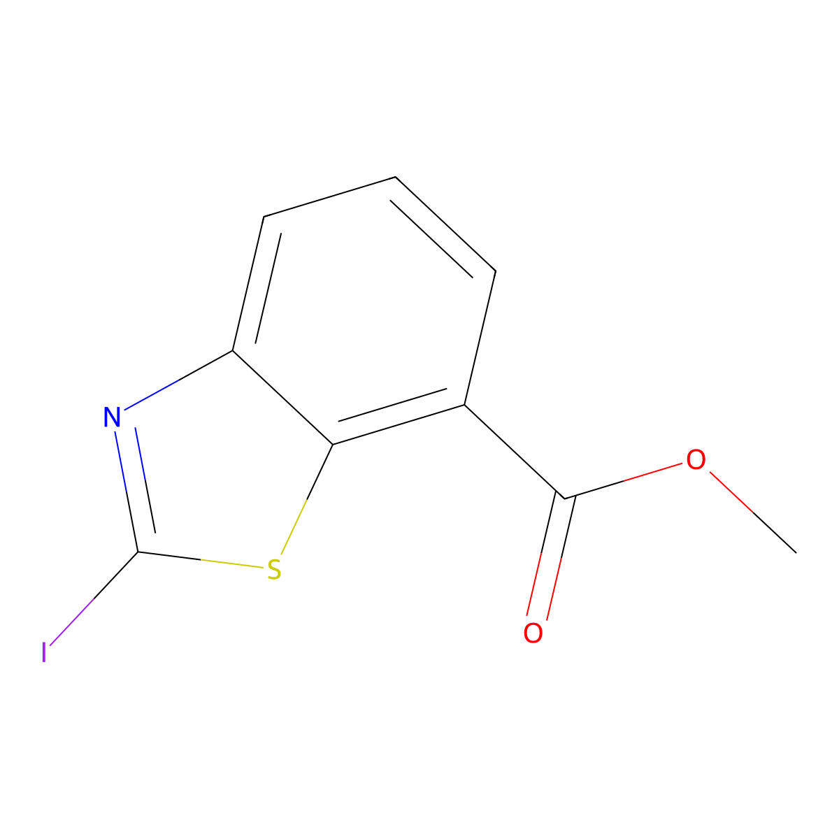 Methyl 2-iodobenzo[d]thiazole-7-carboxylate molecular structure, CAS 1379301-52-6