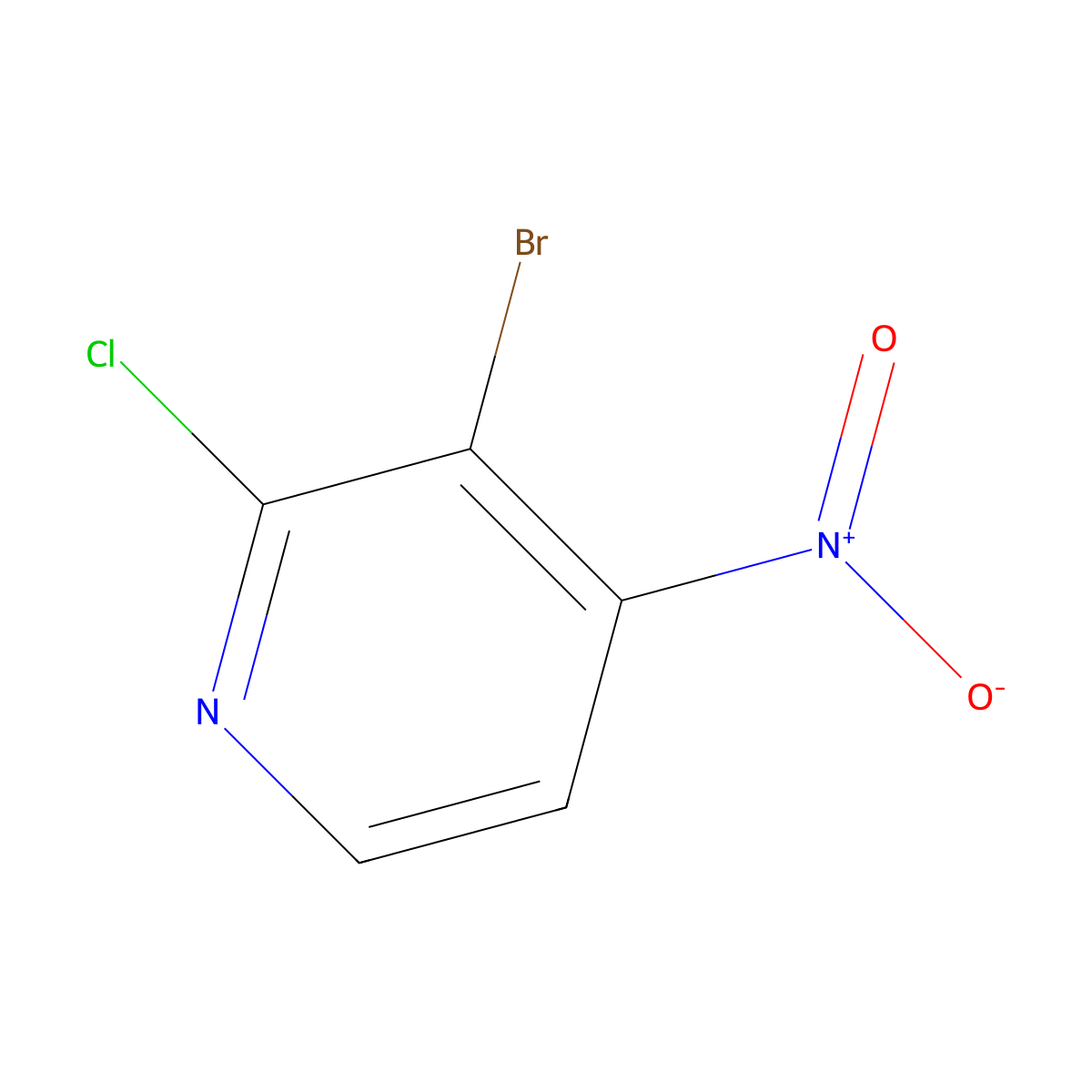 3-Bromo-2-chloro-4-nitropyridine molecular structure, CAS 1379301-97-9