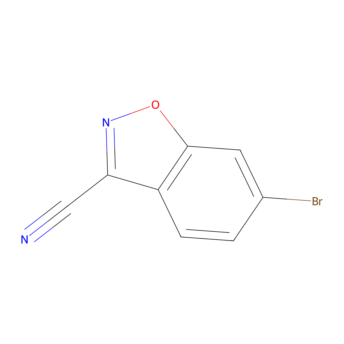 6-Bromobenzo[d]isoxazole-3-carbonitrile molecular structure, CAS 1379302-07-4