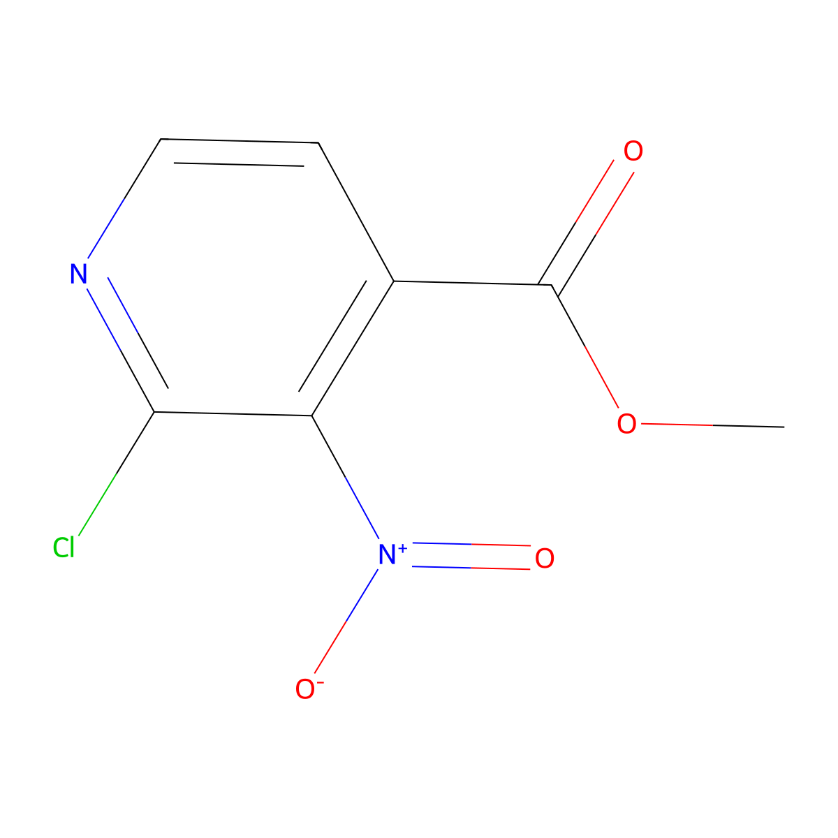 Methyl 2-chloro-3-nitropyridine-4-carboxylate molecular structure, CAS 1379302-09-6