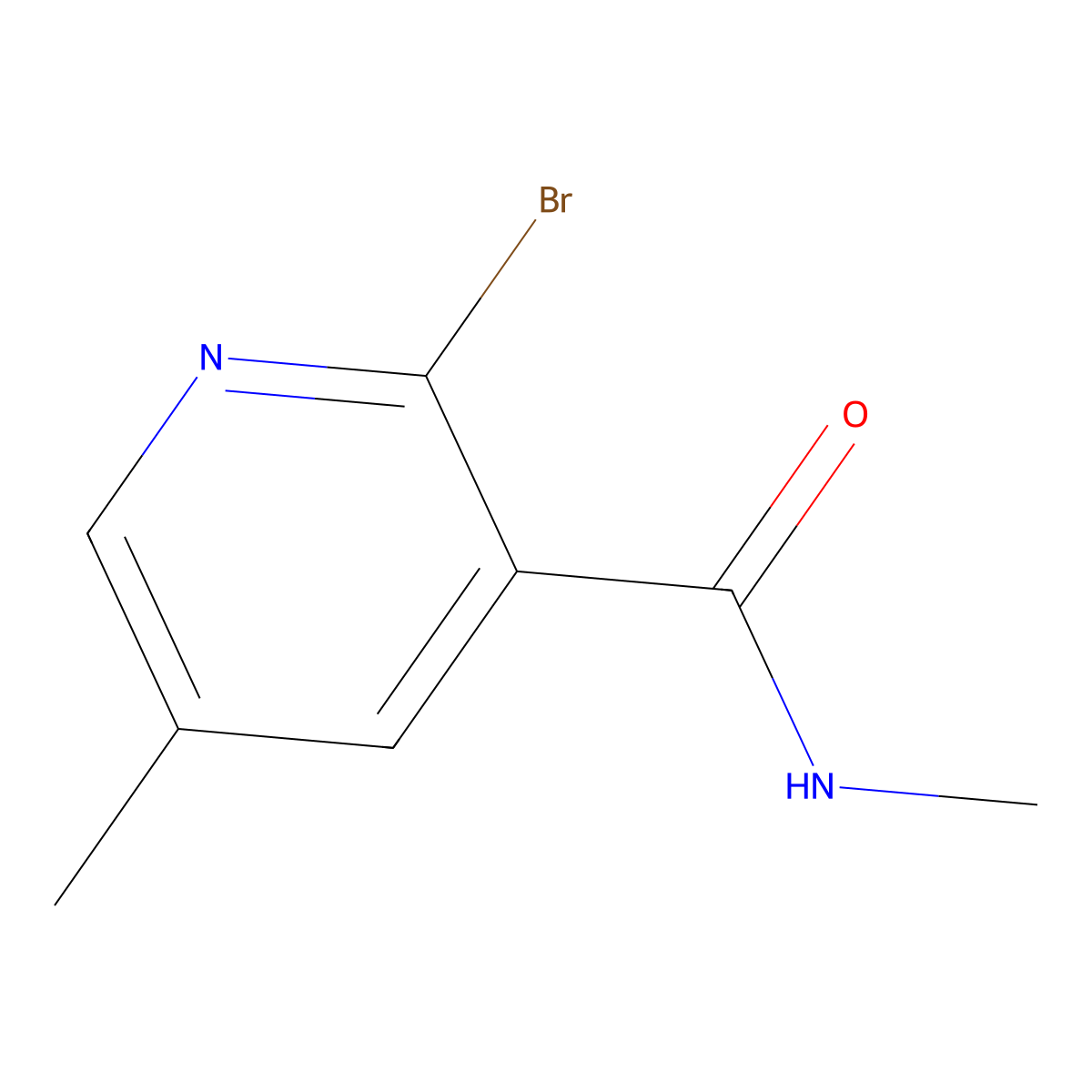 2-Bromo-N,5-dimethylnicotinamide molecular structure, CAS 1379302-91-6