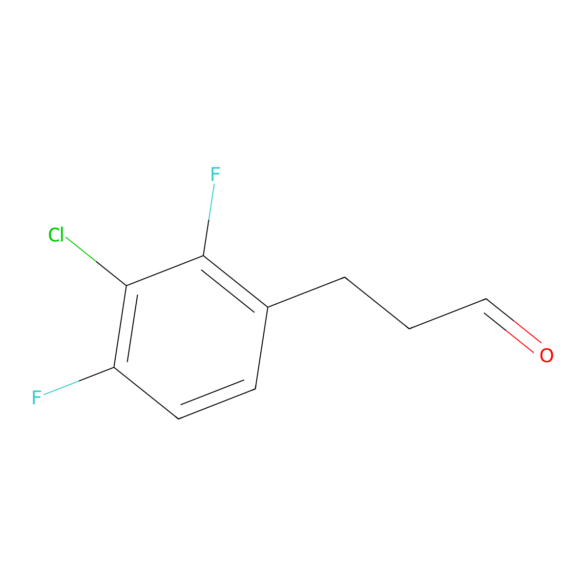 3-(3-Chloro-2,4-difluorophenyl)propanal molecular structure, CAS 1379303-44-2