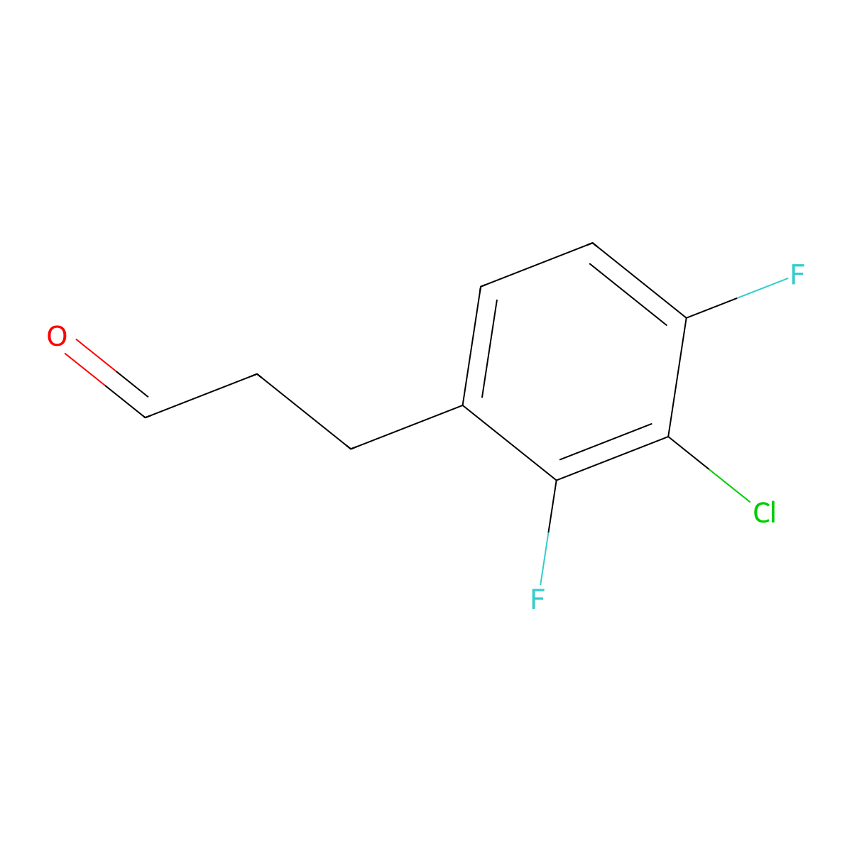 3-(3-Chloro-2,4-difluorophenyl)propanal molecular structure, CAS 1379303-44-2