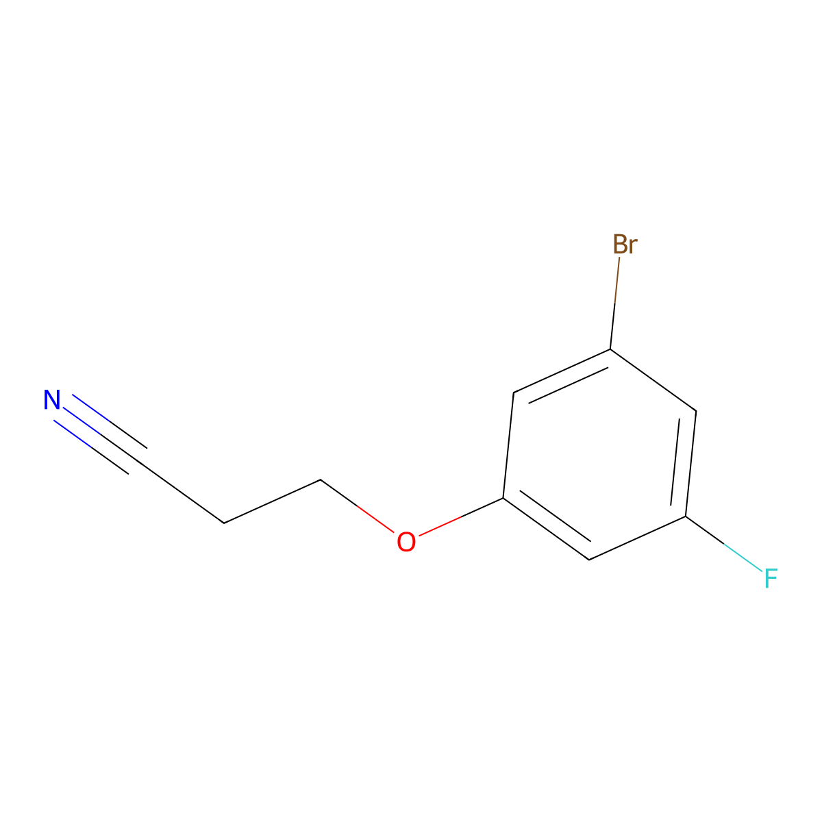 3-(3-Bromo-5-fluoro-phenoxy)propanenitrile molecular structure, CAS 1379304-08-1