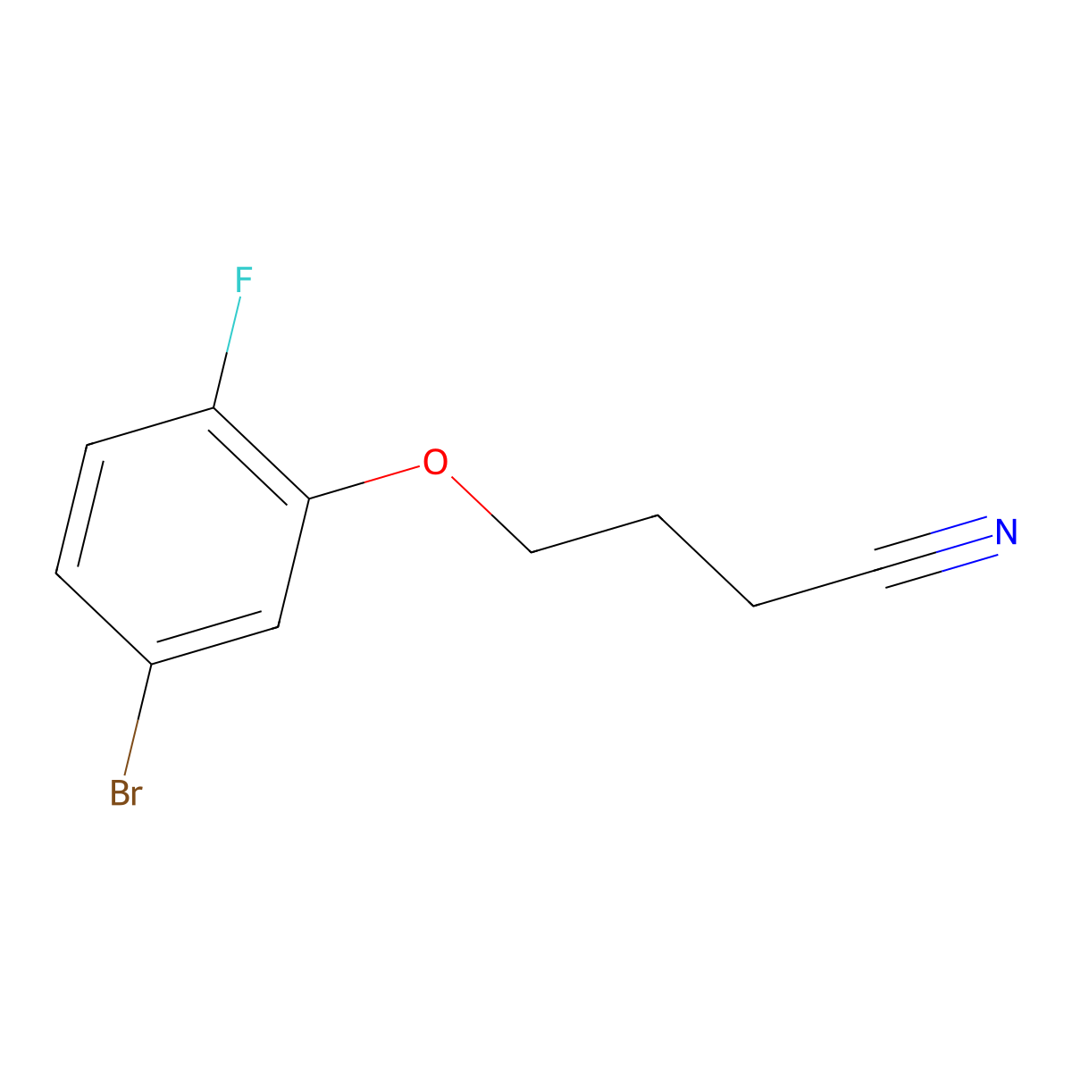 4-(5-Bromo-2-fluorophenoxy)butanenitrile molecular structure, CAS 1379304-34-3