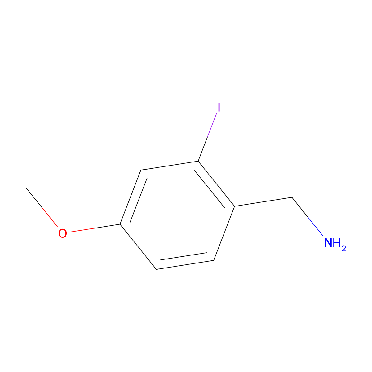 (2-Iodo-4-methoxyphenyl)methanamine molecular structure, CAS 1379304-46-7
