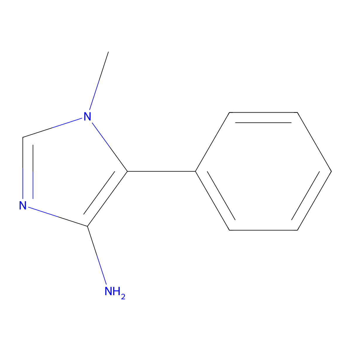 1-methyl-5-phenyl-1H-imidazol-4-amine molecular structure, CAS 1379305-61-9