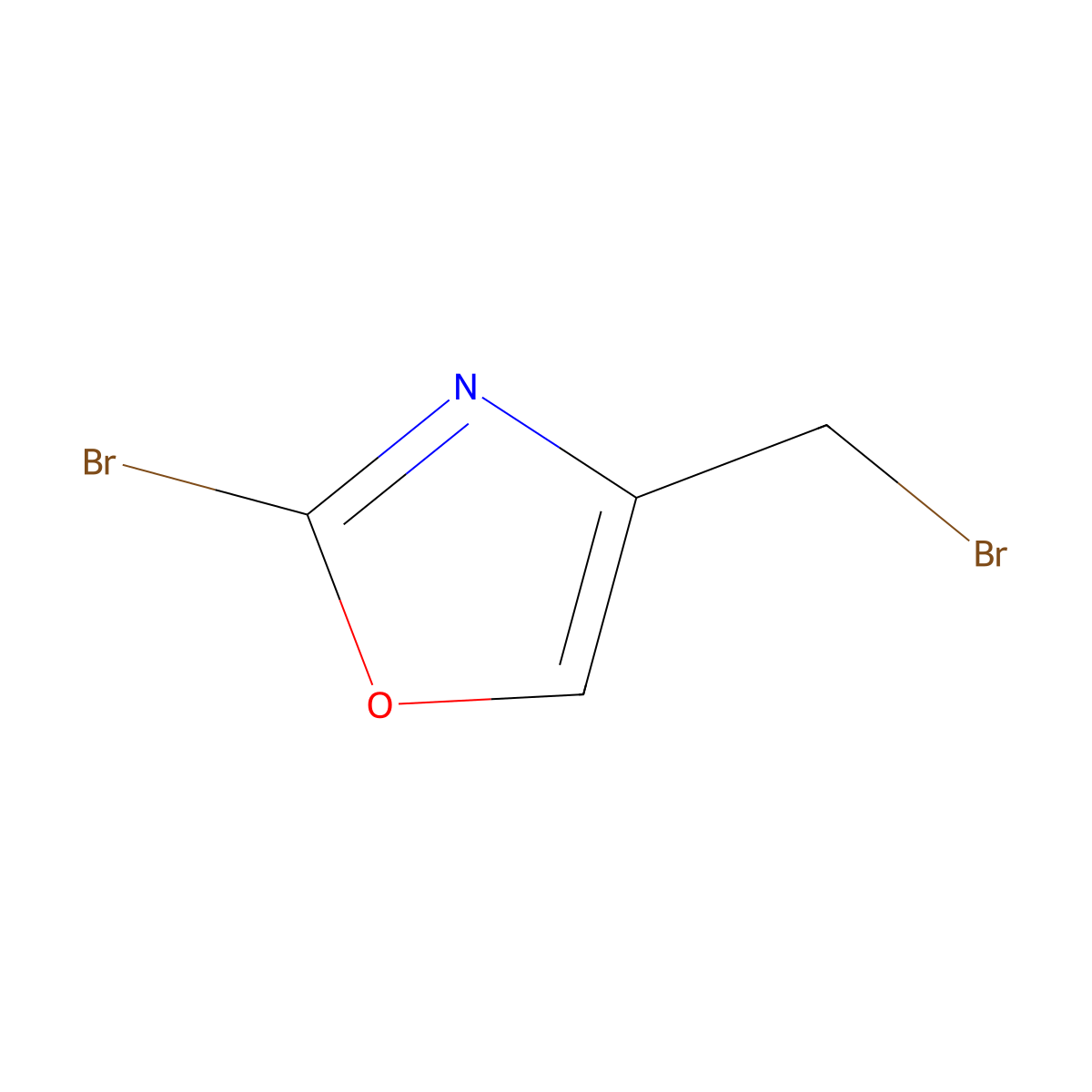 2-Bromo-4-(bromomethyl)oxazole molecular structure, CAS 1379305-66-4