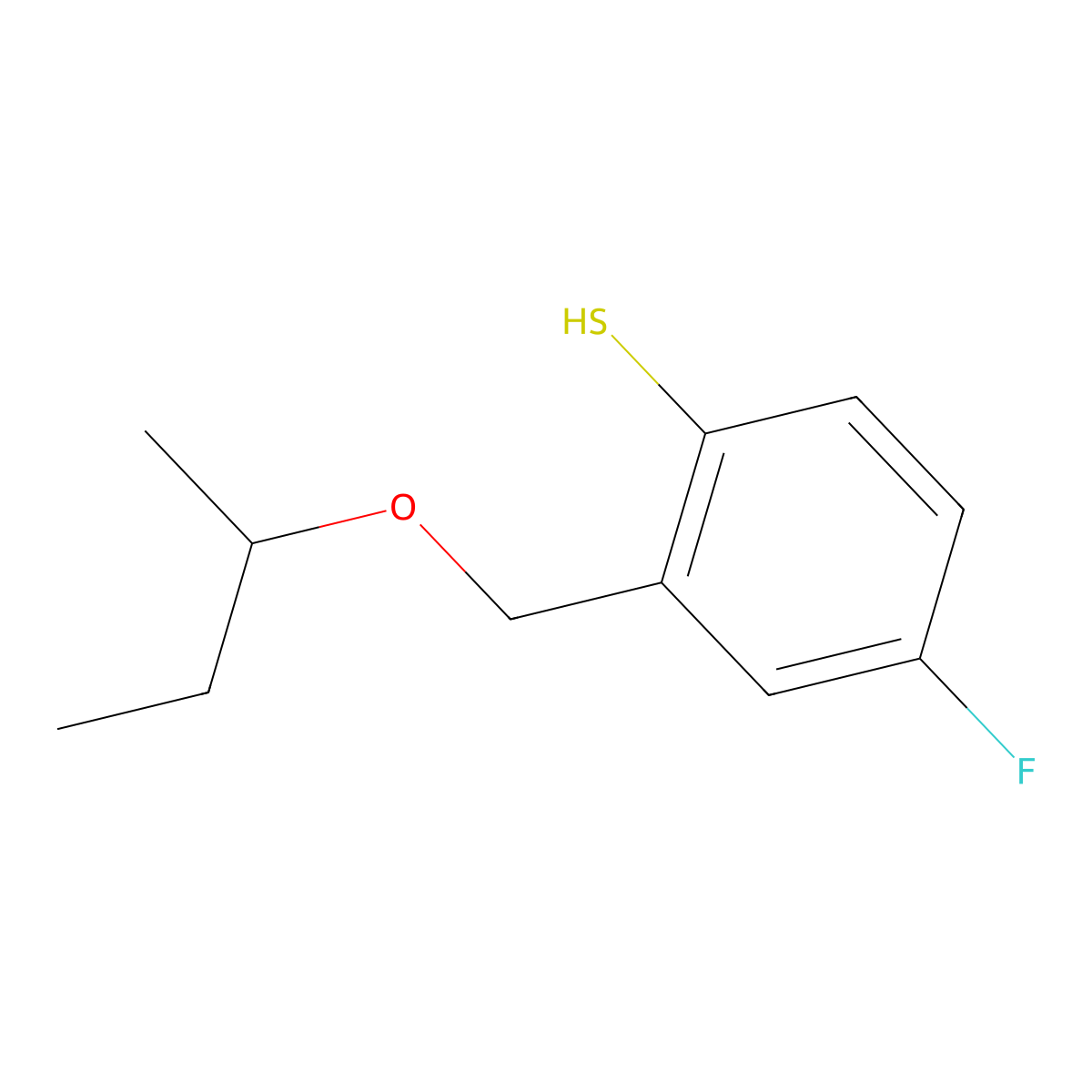2-[(sec-Butyloxy)methyl]-4-fluorothiophenol molecular structure, CAS 1379305-99-3