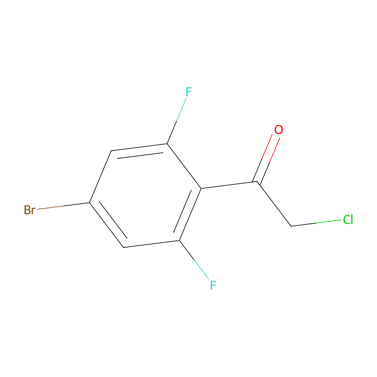 1-(4-Bromo-2,6-difluorophenyl)-2-chloroethan-1-one molecular structure, CAS 1379306-01-0