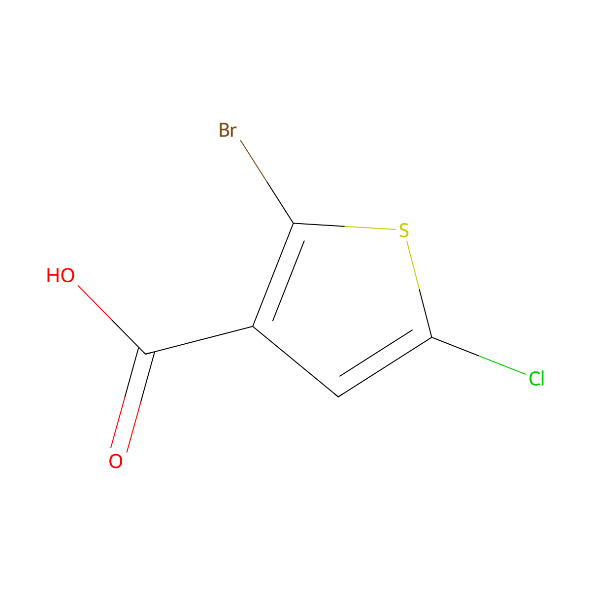 2-Bromo-5-chlorothiophene-3-carboxylic acid molecular structure, CAS 1379306-17-8