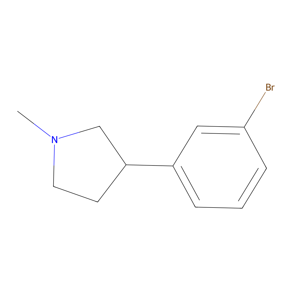 3-(3-Bromo-phenyl)-1-methyl-pyrrolidine molecular structure, CAS 1379306-38-3