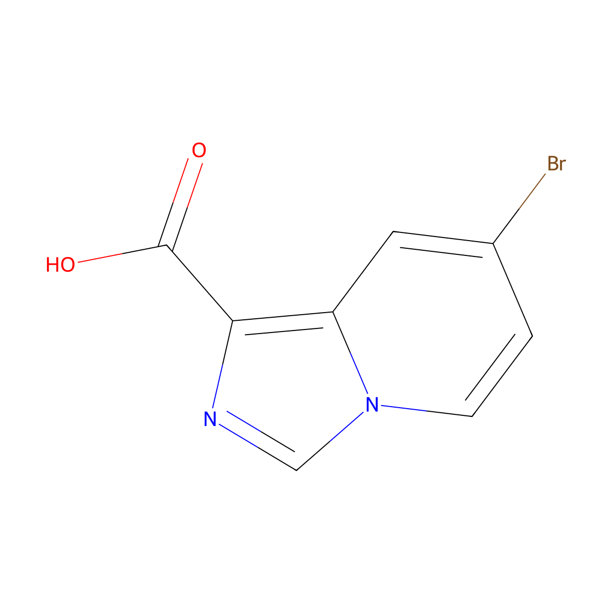 7-Bromoimidazo[1,5-a]pyridine-1-carboxylic acid molecular structure, CAS 1379306-59-8