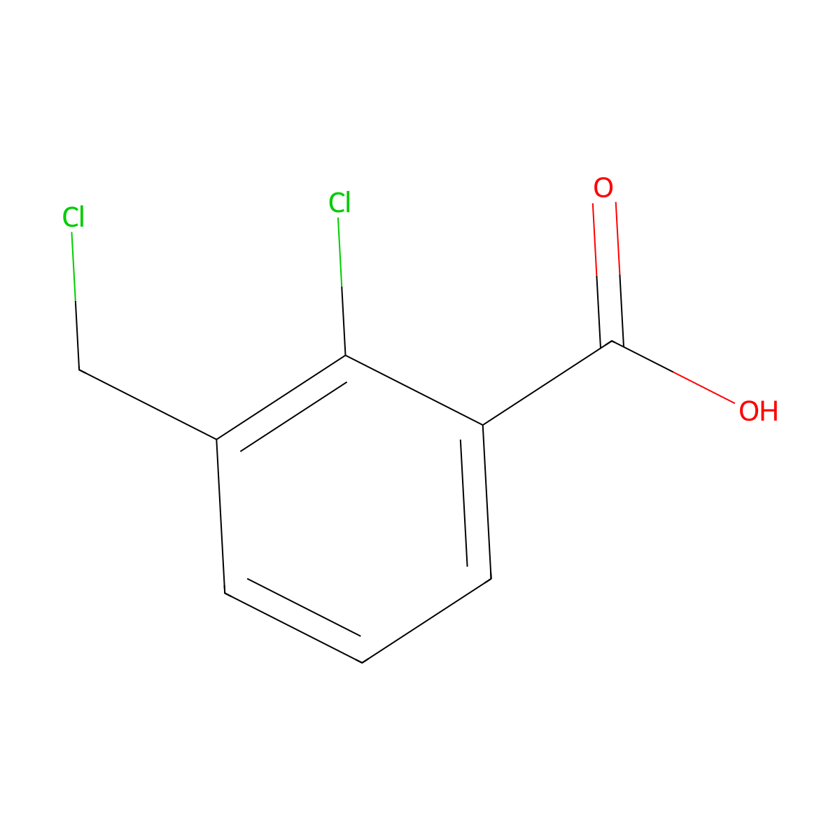 2-Chloro-3-(chloromethyl)benzoic acid molecular structure, CAS 1379306-99-6