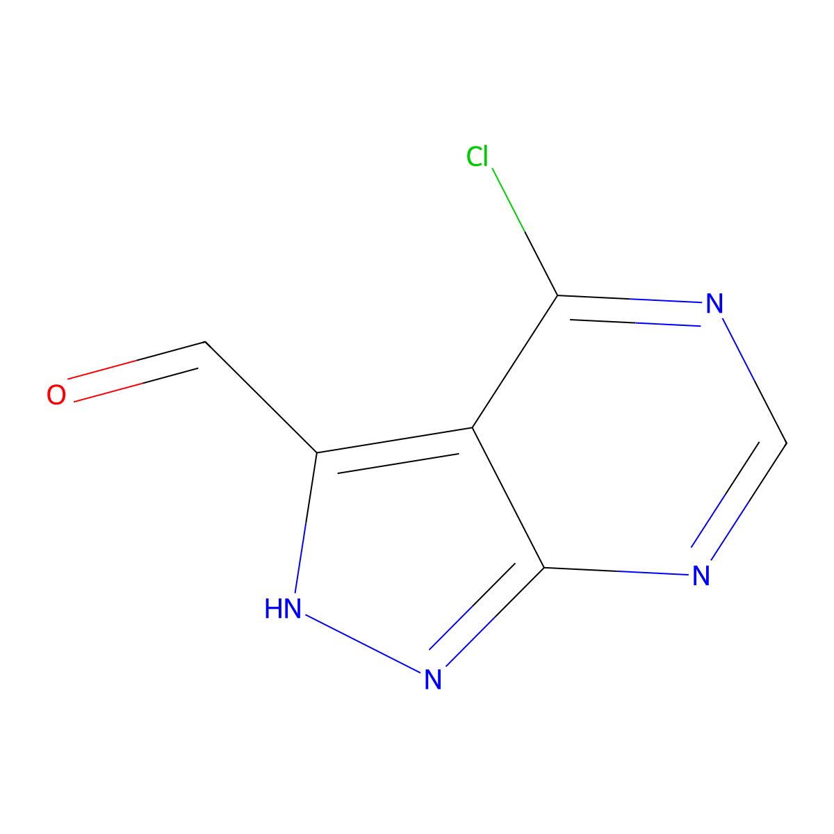 4-Chloro-1H-pyrazolo[3,4-d]pyrimidine-3-carbaldehyde molecular structure, CAS 1379307-30-8