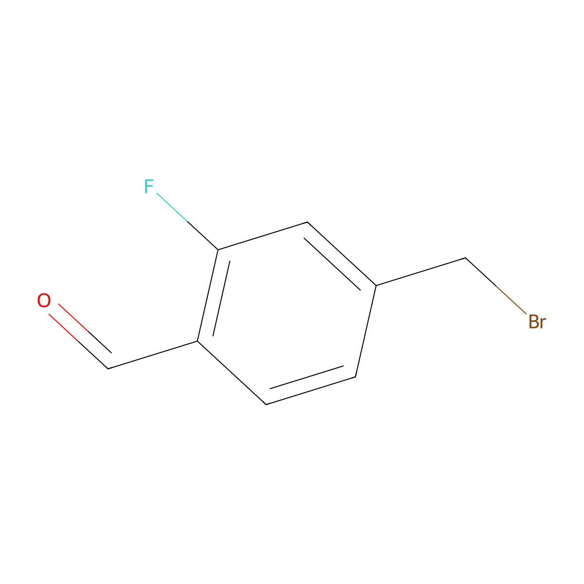 4-(Bromomethyl)-2-fluorobenzaldehyde molecular structure, CAS 1379307-40-0