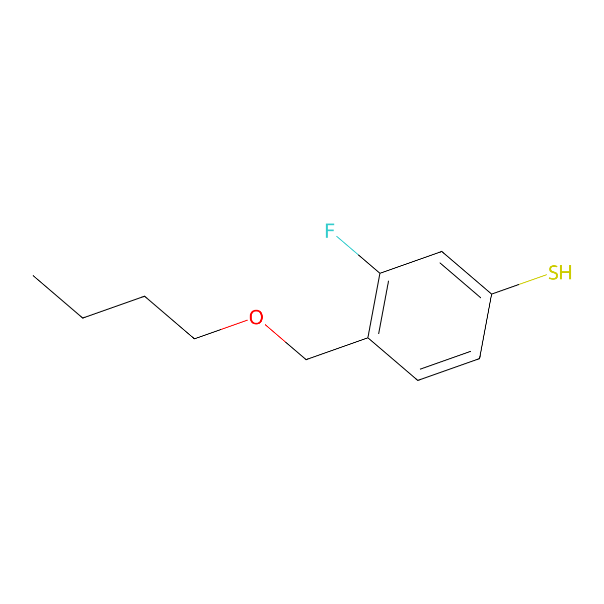 4-[(n-Butyloxy)methyl]-3-fluorothiophenol molecular structure, CAS 1379307-42-2