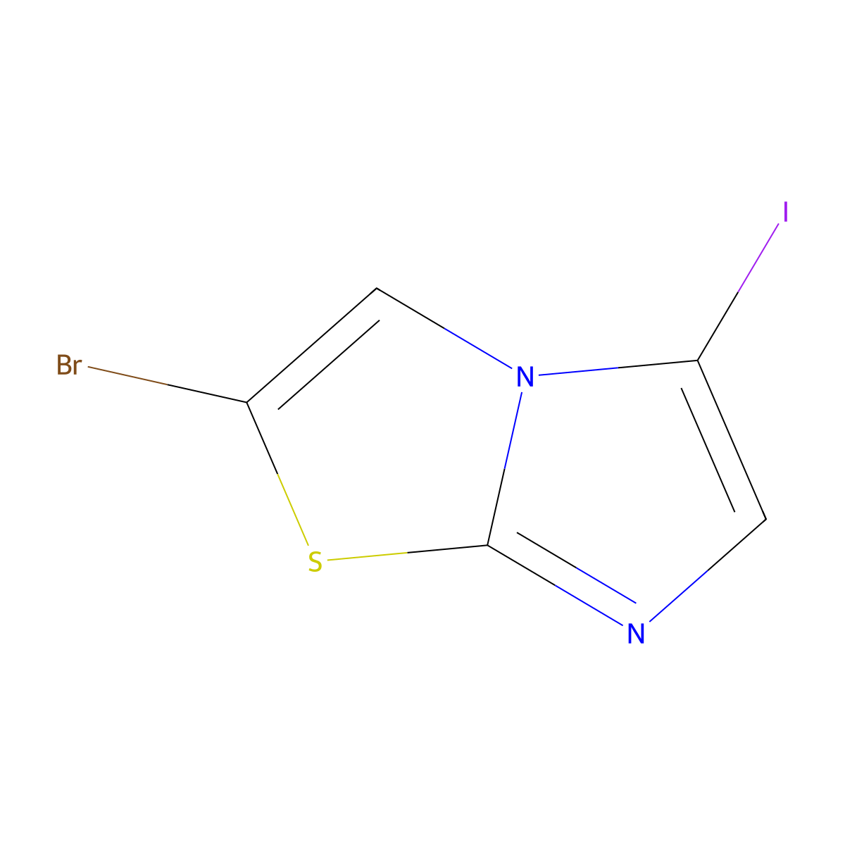 2-Bromo-5-iodoimidazo[2,1-b][1,3]thiazole molecular structure, CAS 1379307-48-8