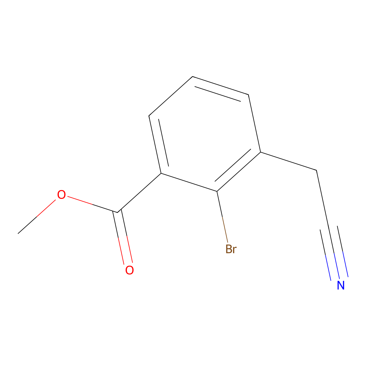 Methyl 2-bromo-3-(cyanomethyl)benzoate molecular structure, CAS 1379307-82-0